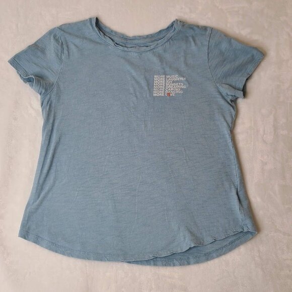 Old Navy Short Sleeve Womens S Blue Graphic T-Shirt More Love Laughter Joy etc. - Picture 2 of 9